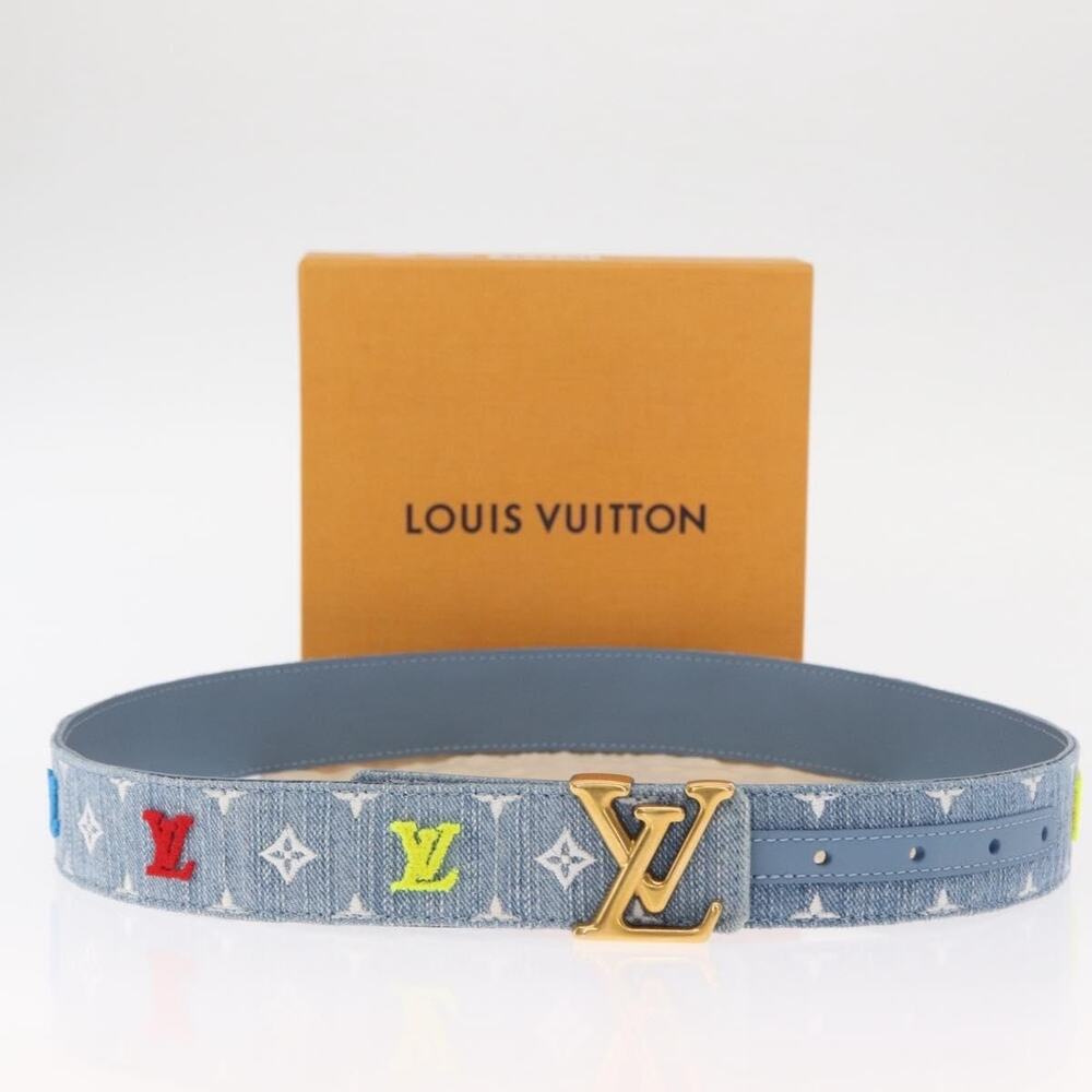 Louis Vuitton Monogram Denim Ceinturelv New Wave Belt Blue